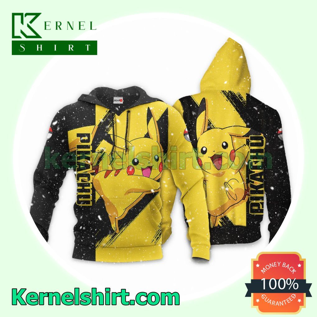 Handmade Pokemon Pikachu Anime Fans Gift Hoodie Sweatshirt Button Down Shirts