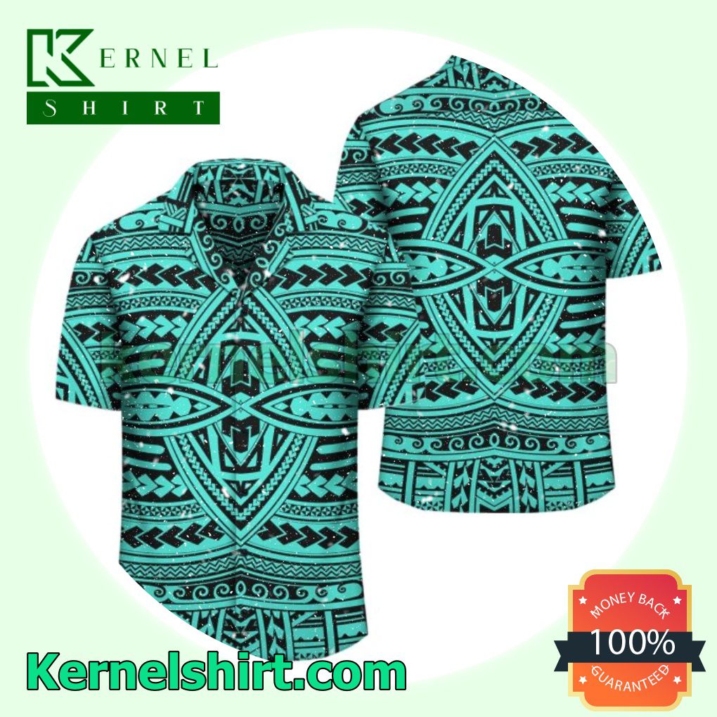 Polynesian Seamless Turquoise Beach Shirt