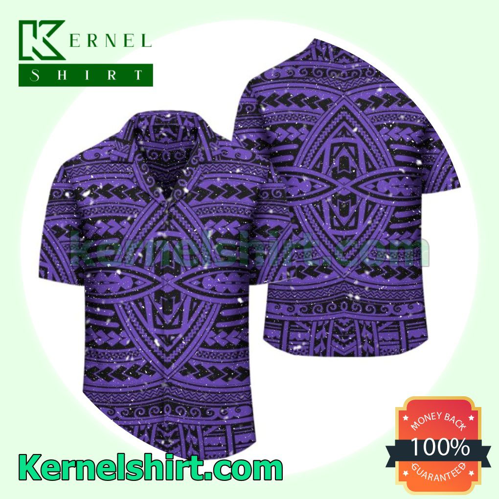 Polynesian Seamless Violet Beach Shirt