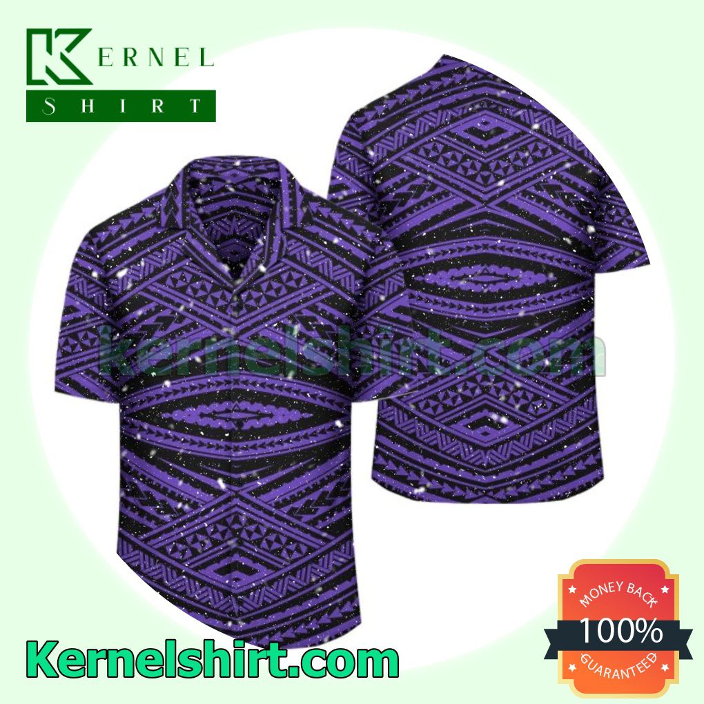 Polynesian Tatau Violet Beach Shirt