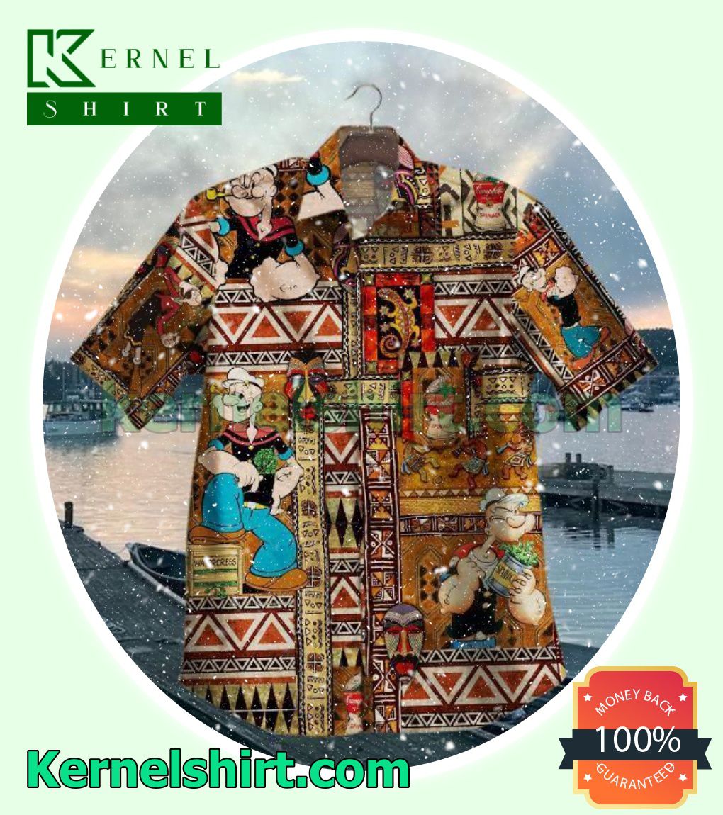 Popeye African Pattern Hawaiians Shirt