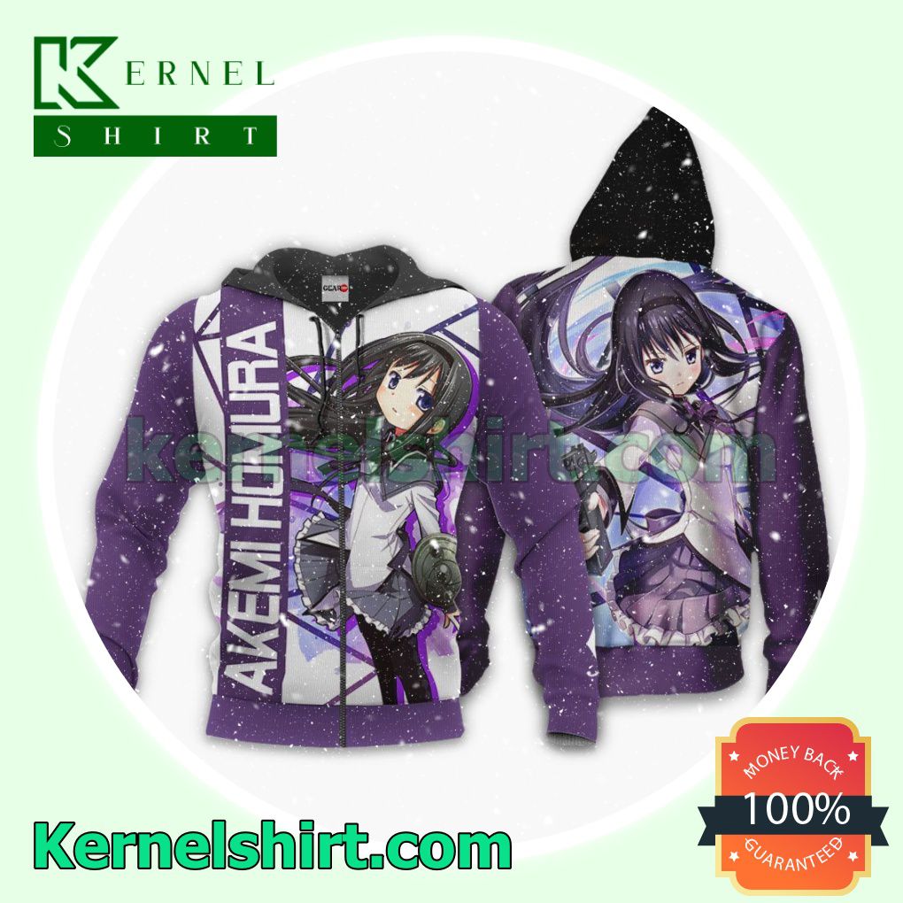 Puella Magi Madoka Magica Akemi Homura Anime Fans Gift Hoodie Sweatshirt Button Down Shirts