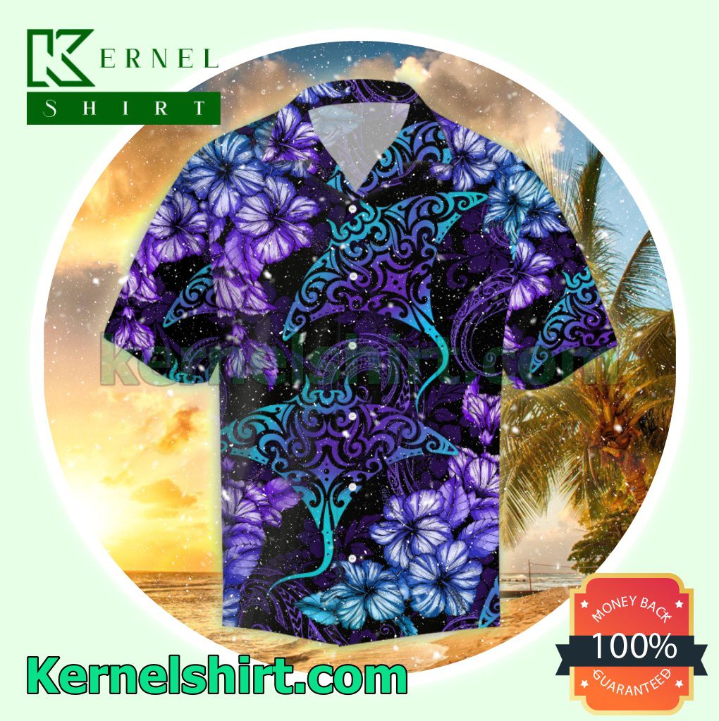 Rays Hibiscus Tropical Gradient Beach Shirt