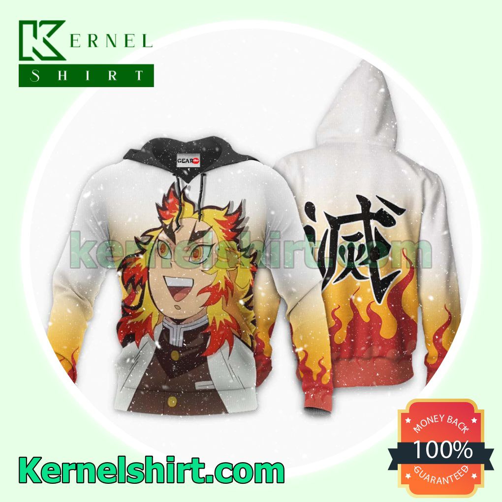 Hot Rengoku Demon Slayer Anime Funny Style Fans Gift Hoodie Sweatshirt Button Down Shirts