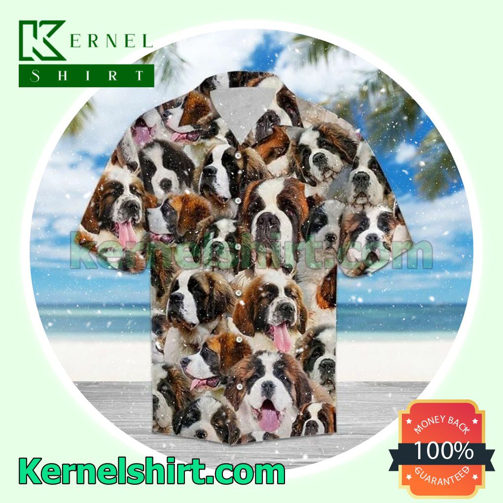 Saint Bernard Summer Vacation Beach Shirt