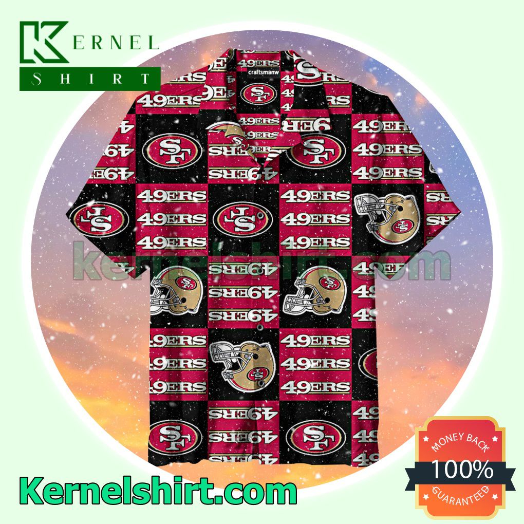 San Francisco 49ers Red And Black Squares Hawaiians Shirt