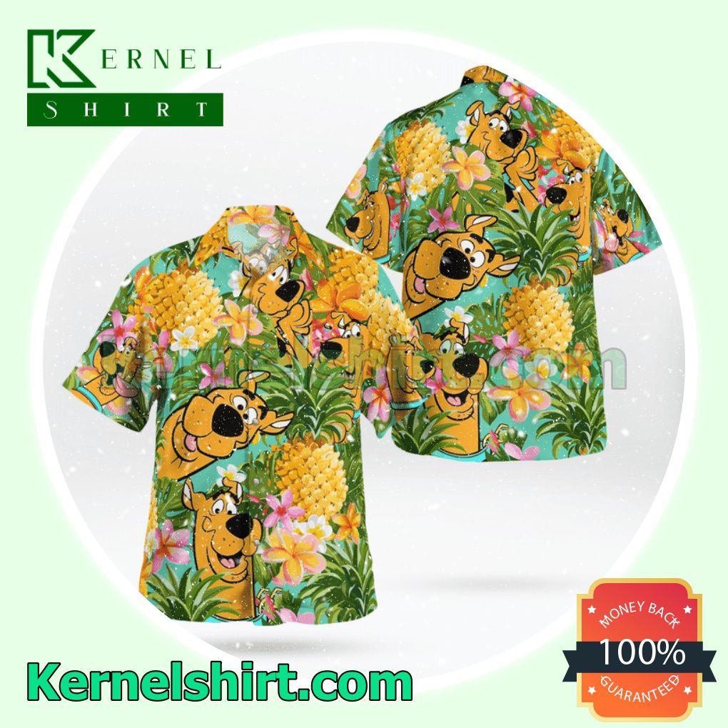 Scooby Doo Plumeria Tropical Leaves Beach Shirts