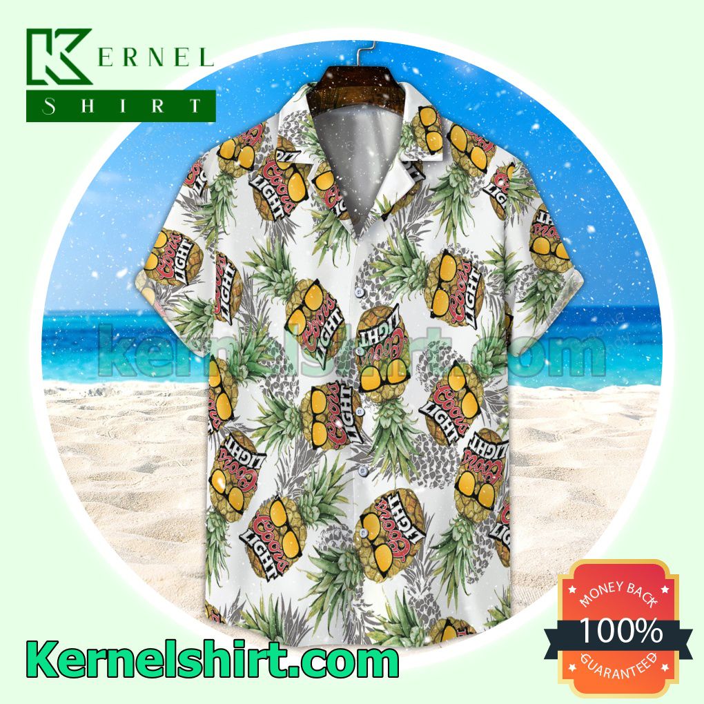 Seamless Coors Light Funny Pineapple Aloha Beach Hawaiian Shirt