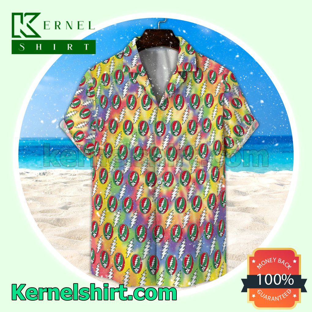 Seamless Grateful Dead Tiedye Aloha Beach Hawaiian Shirt