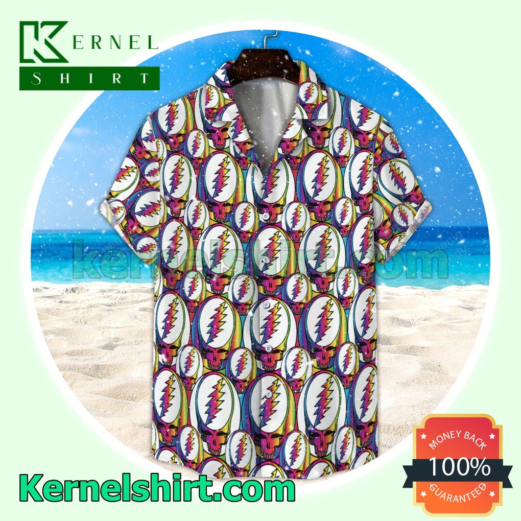 Seamless Grateful Dead Unisex Aloha Beach Hawaiian Shirt