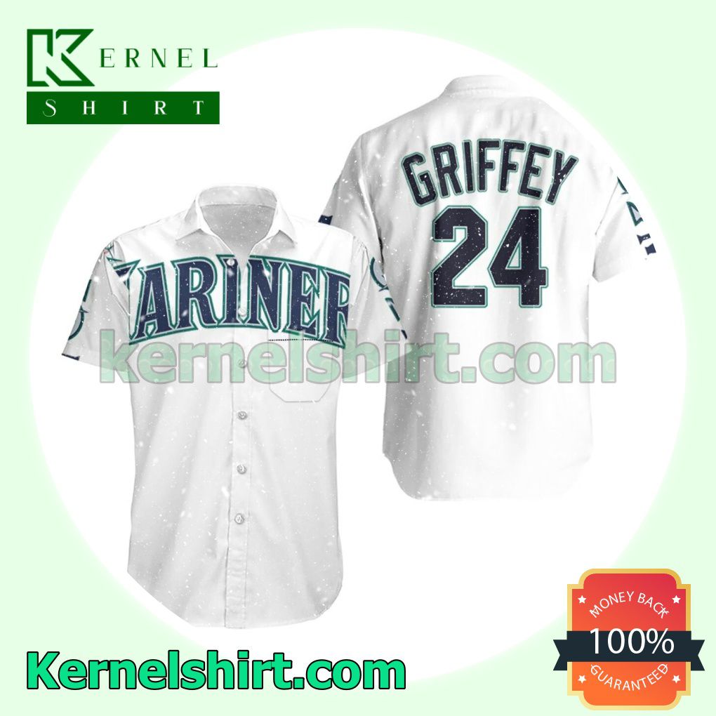 Seattle Mariners Ken Griffey 24 Mlb White Beach Shirt