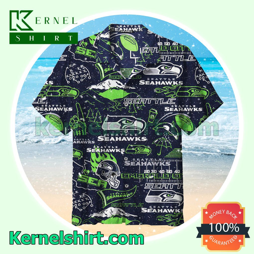 Seattle Seahawks Football Print Unisex Beach Shirt