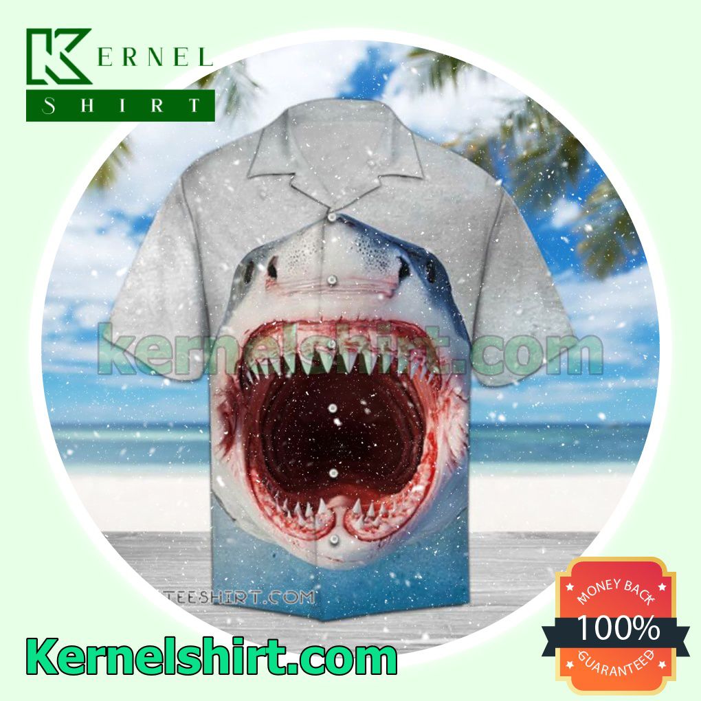 Shark Face Aloha Beach Hawaiian Shirt