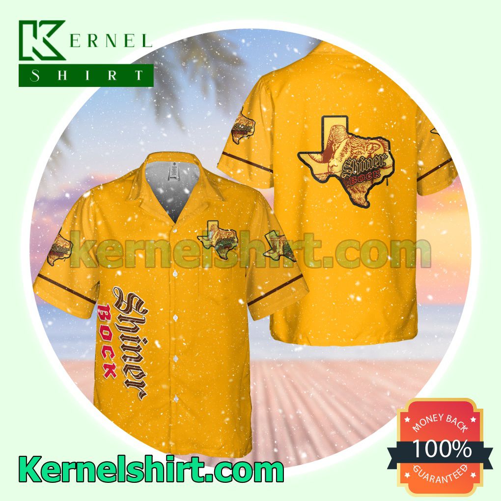 Shiner Bock Beer Yellow Aloha Beach Hawaiian Shirt