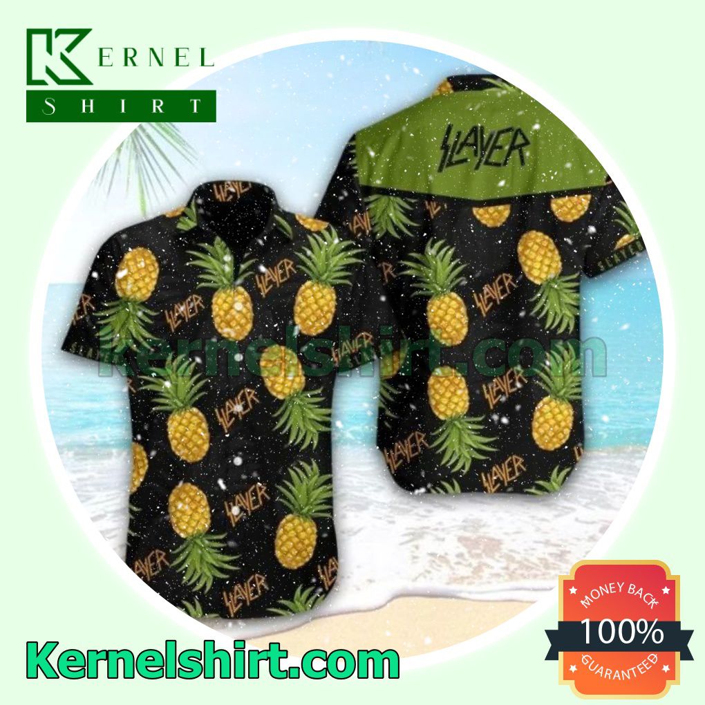 Slayer Pineapple Black Aloha Beach Hawaiian Shirt