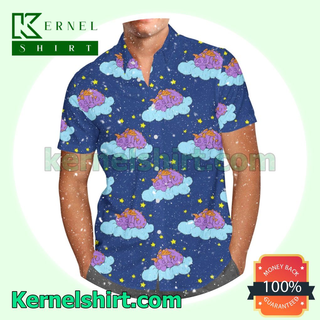 Sleepy Figment Disney Epcot Inspired Aloha Beach Hawaiian Shirt