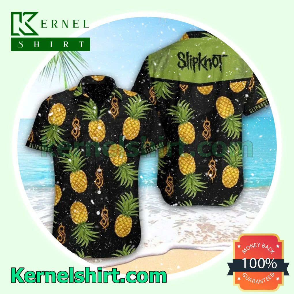 Slipknot Pineapple Black Aloha Beach Hawaiian Shirt