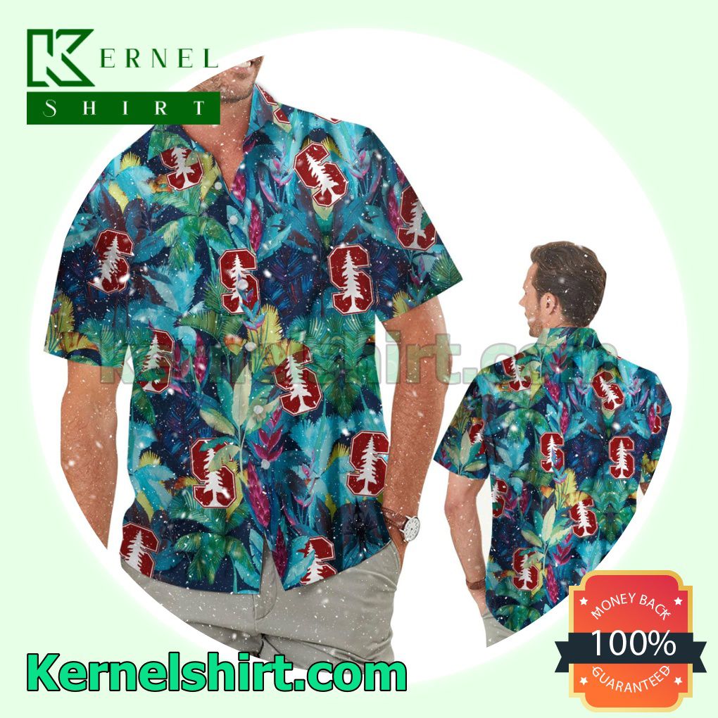 Stanford Cardinal Floral Tropical Summer Hawaiian Shirt