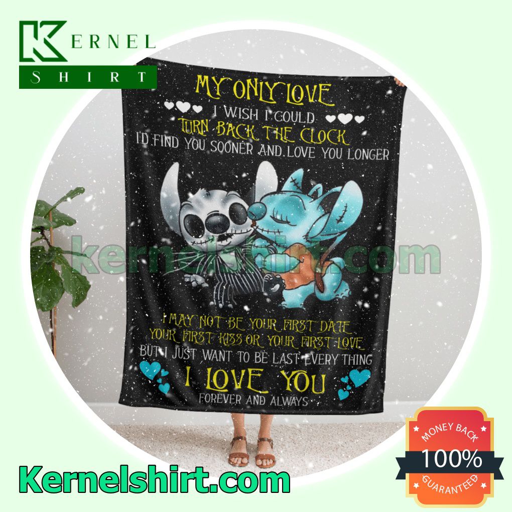 Stitch And Angel Jack Skellington The Nightmare Before Christmas My Only Love Custom Blanket