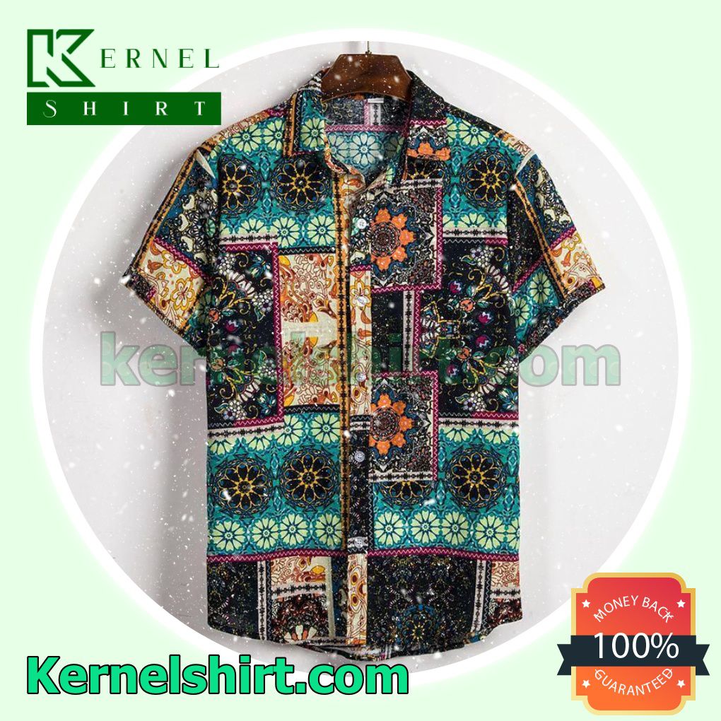 Summer Ethnic Printed Beach Shirts