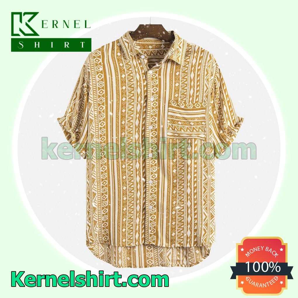 Summer Pattern Stripe Printed Beach Shirts