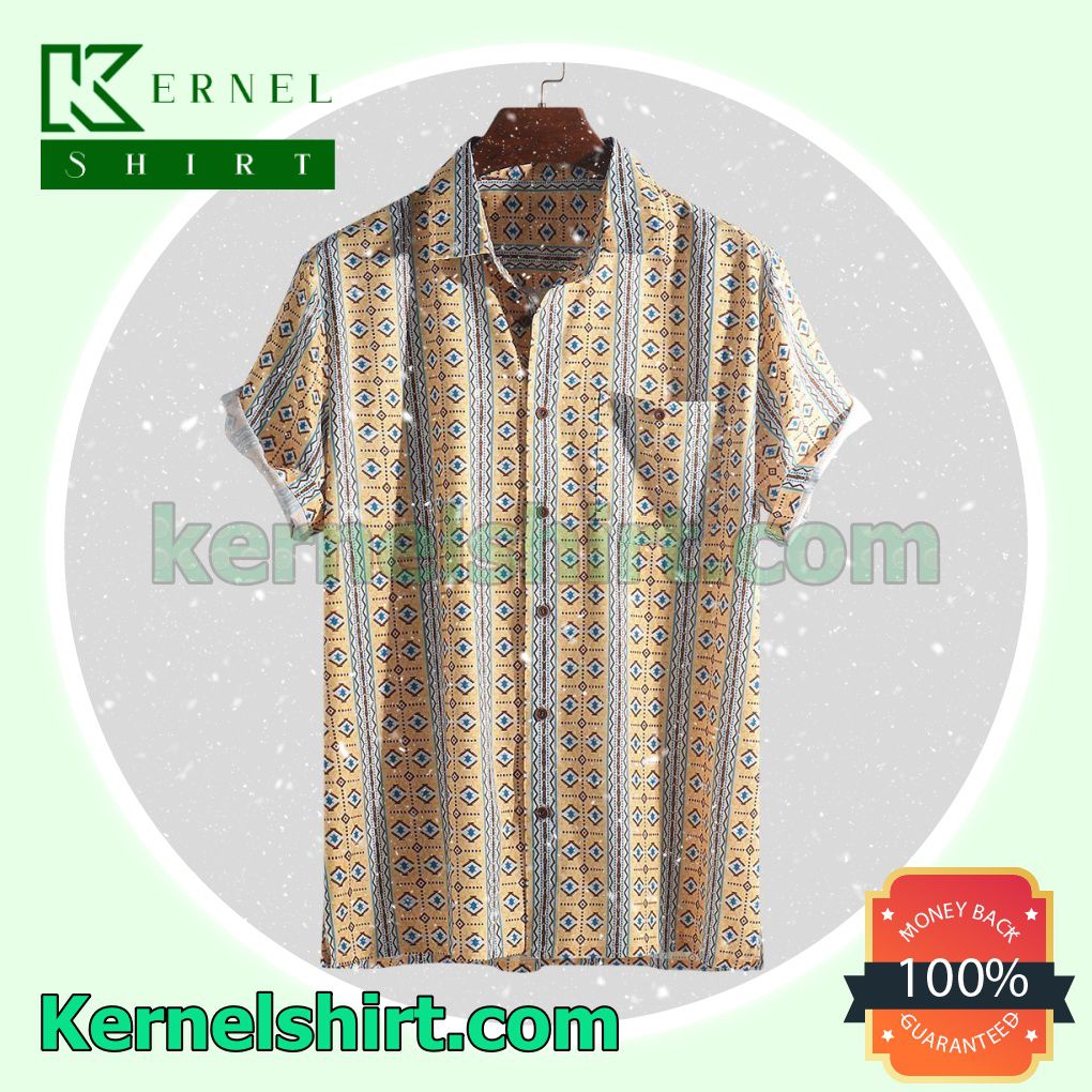 Summer Trendy Geometric Printed Beach Shirts