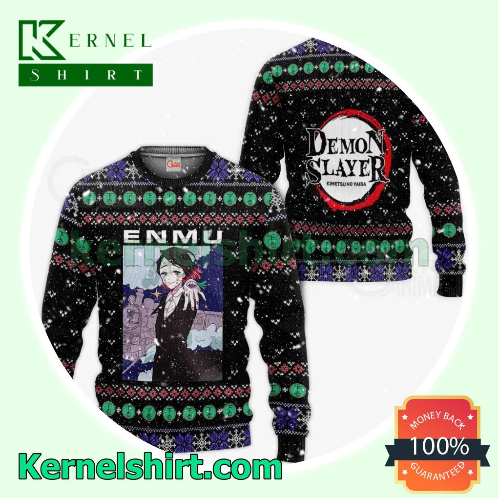 Tamio Enmu Ugly Christmas Demon Slayer Anime Gift Fans Gift Hoodie Sweatshirt Button Down Shirts