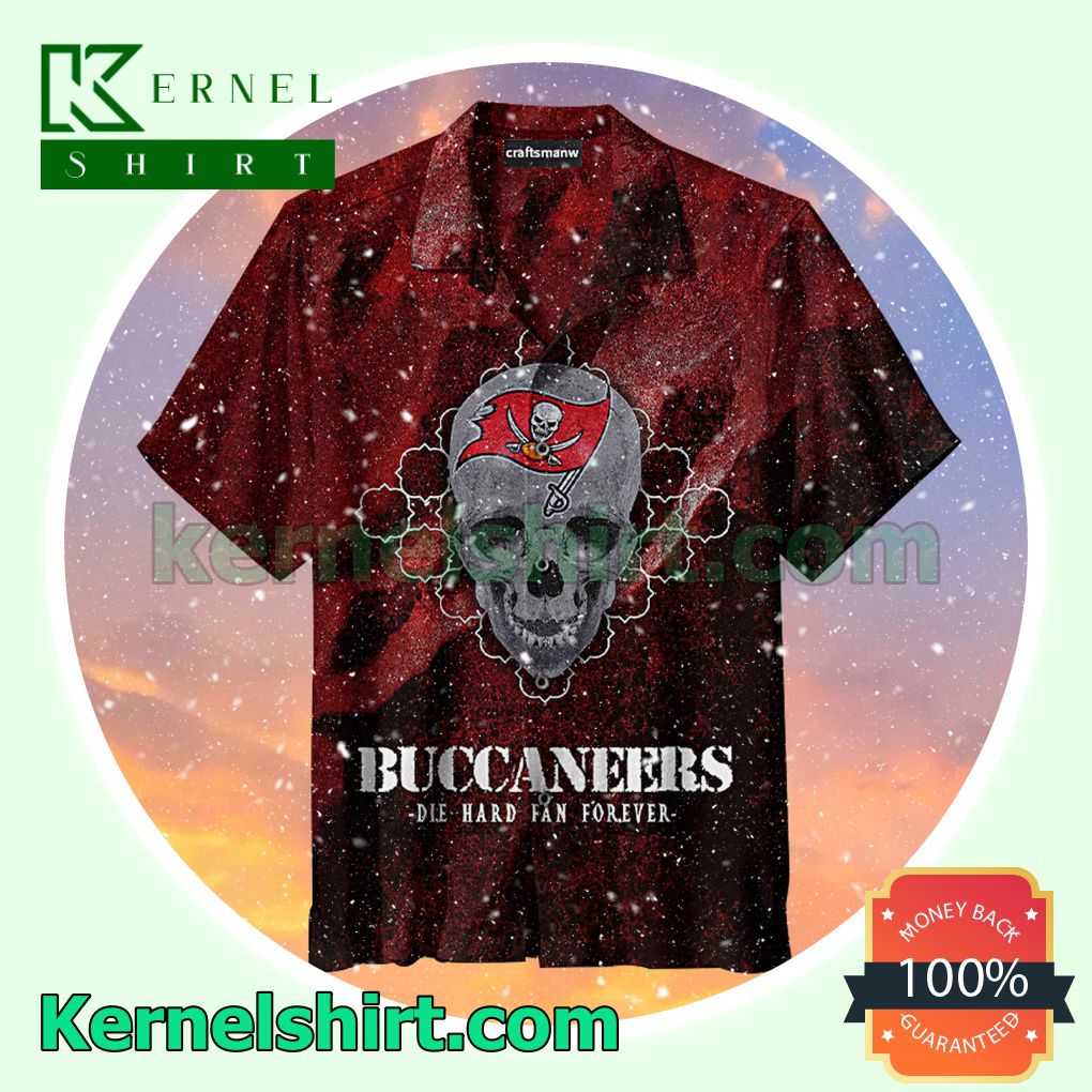 Tampa Bay Buccaneers Skull Die Hard Fan Forever Beach Shirt