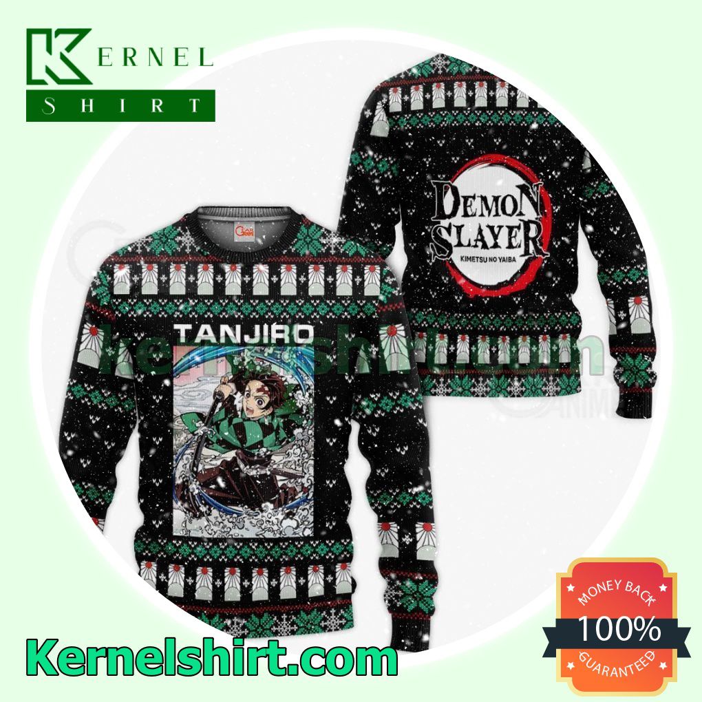 Tanjiro Kamado Ugly Christmas Demon Slayer Anime Gift Fans Gift Hoodie Sweatshirt Button Down Shirts
