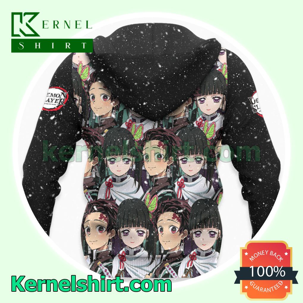 Tanjiro and Kanao Demon Slayer Anime Fans Gift Hoodie Sweatshirt Button Down Shirts x