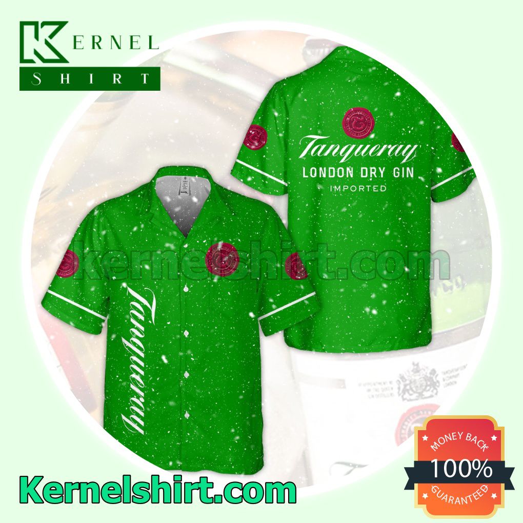 Tanqueray London Dry Gin Green Aloha Beach Hawaiian Shirt