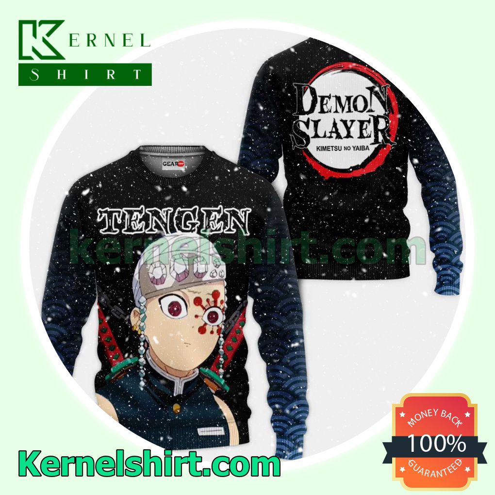 Tengen Uzui Funny Face Demon Slayer Anime Fans Gift Hoodie Sweatshirt Button Down Shirts a