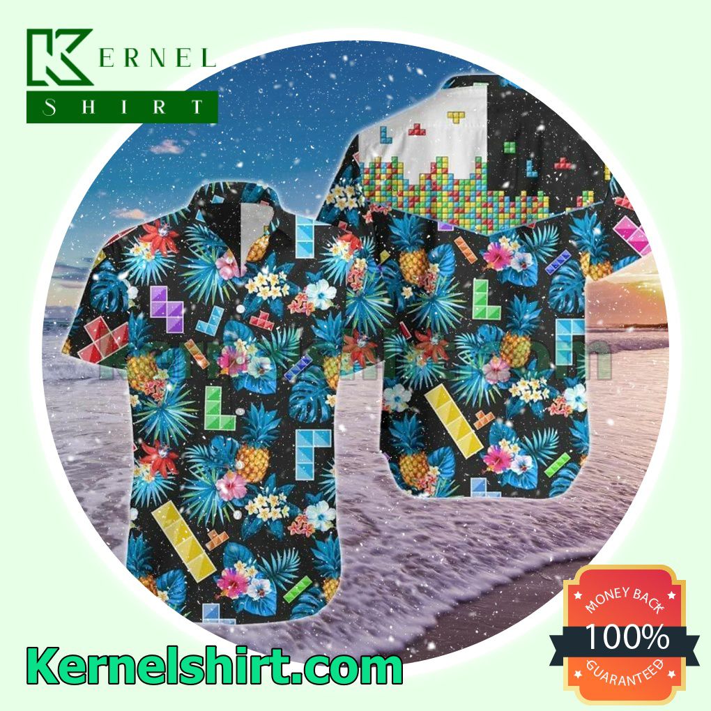 Tetris Game Tropical Beach Shirt