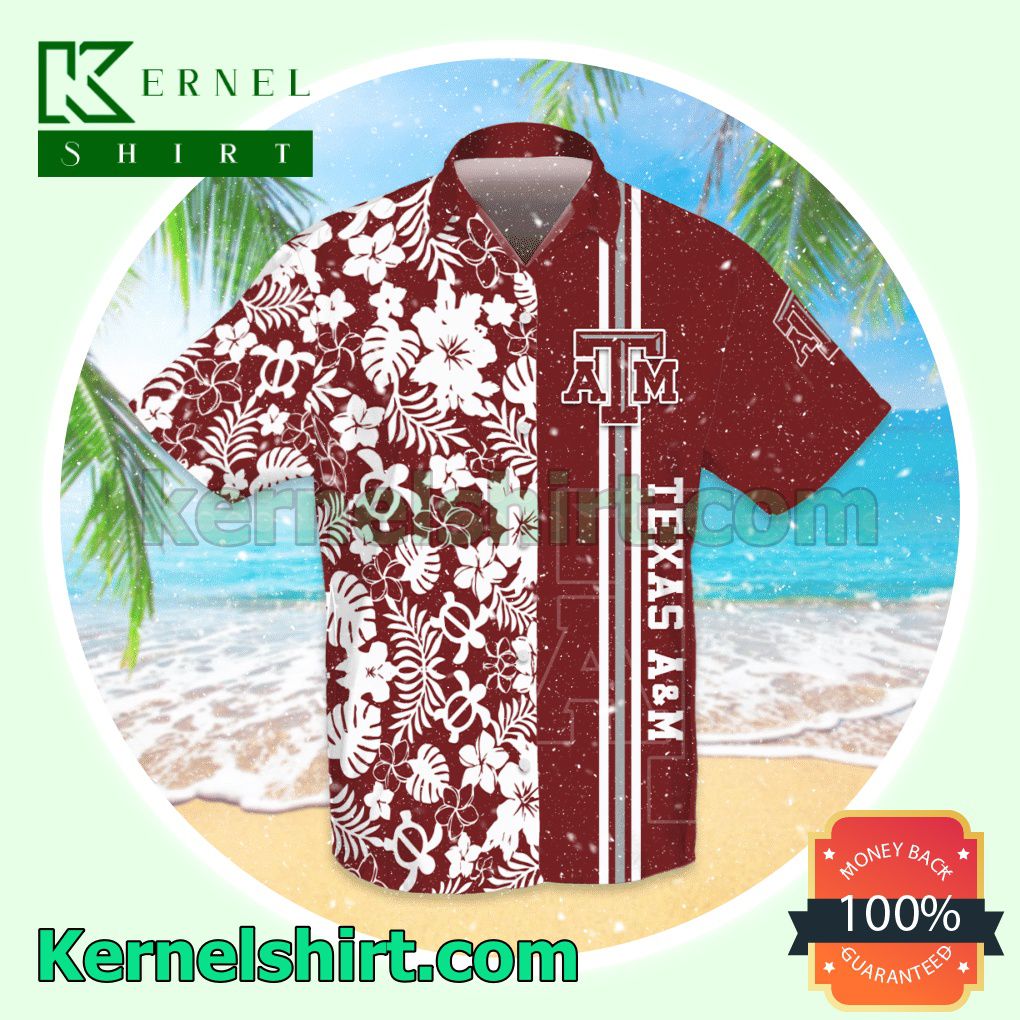 Texas A&M Aggies Flowery Garnet Aloha Beach Hawaiian Shirt