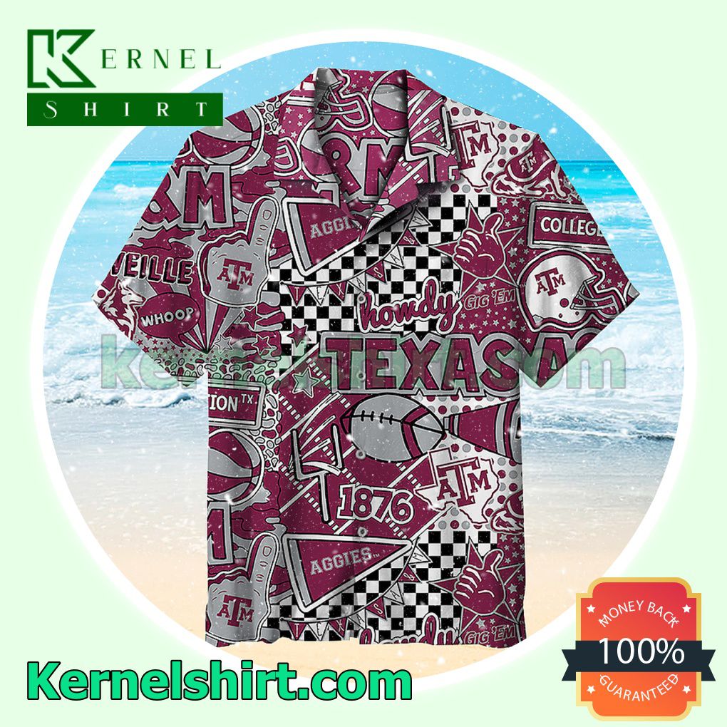 Texas A&M University Aggies Football Pop Art Beach Shirt