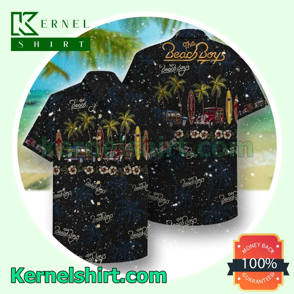 The Beach Boys Beach Pattern Black Beach Shirt