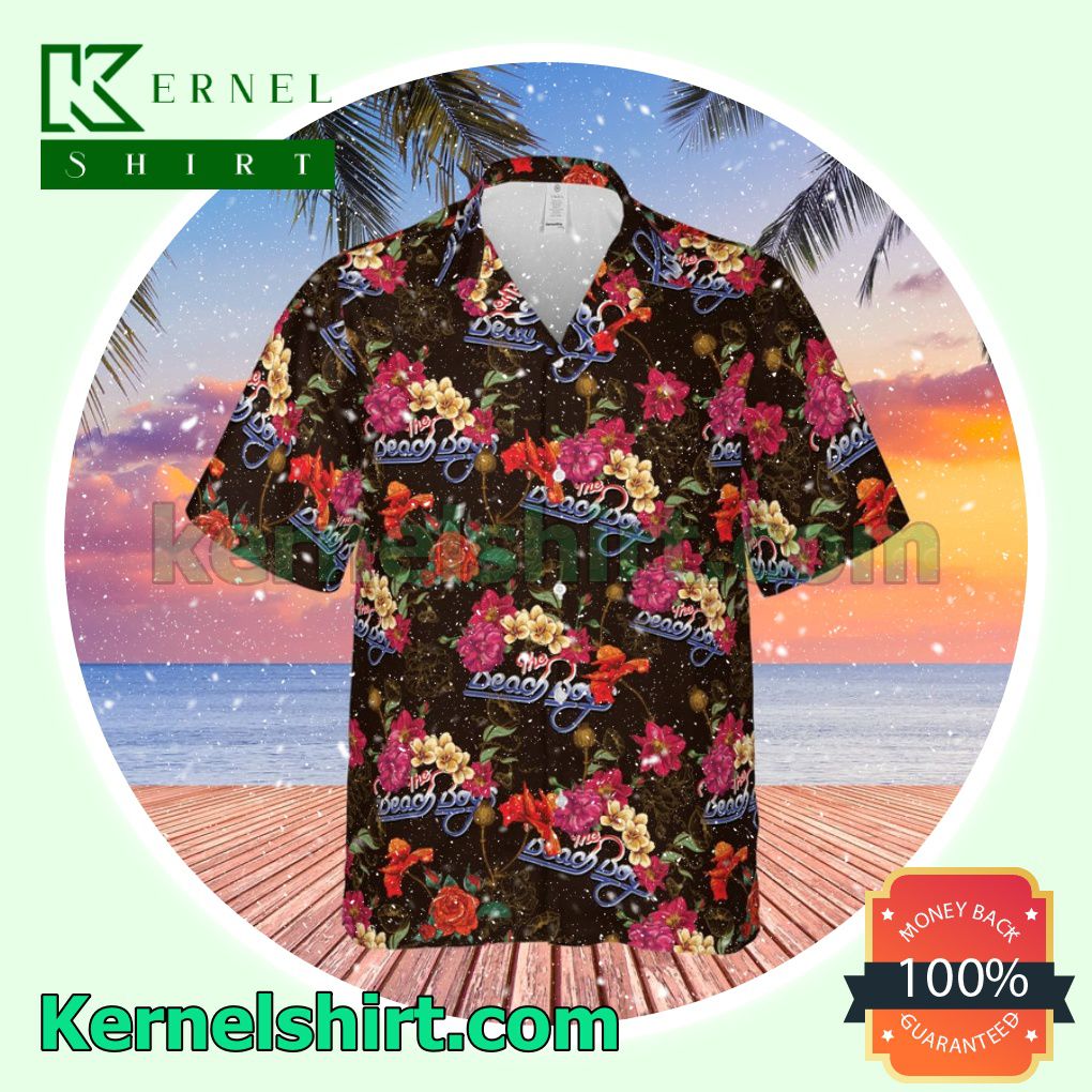 The Beach Boys Rock Band Floral Pattern Aloha Beach Hawaiian Shirt