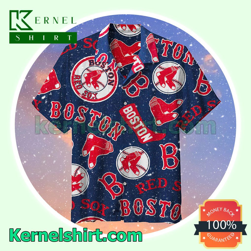 The Boston Red Sox Baseball Logo Navy Unisex Beach Shirt