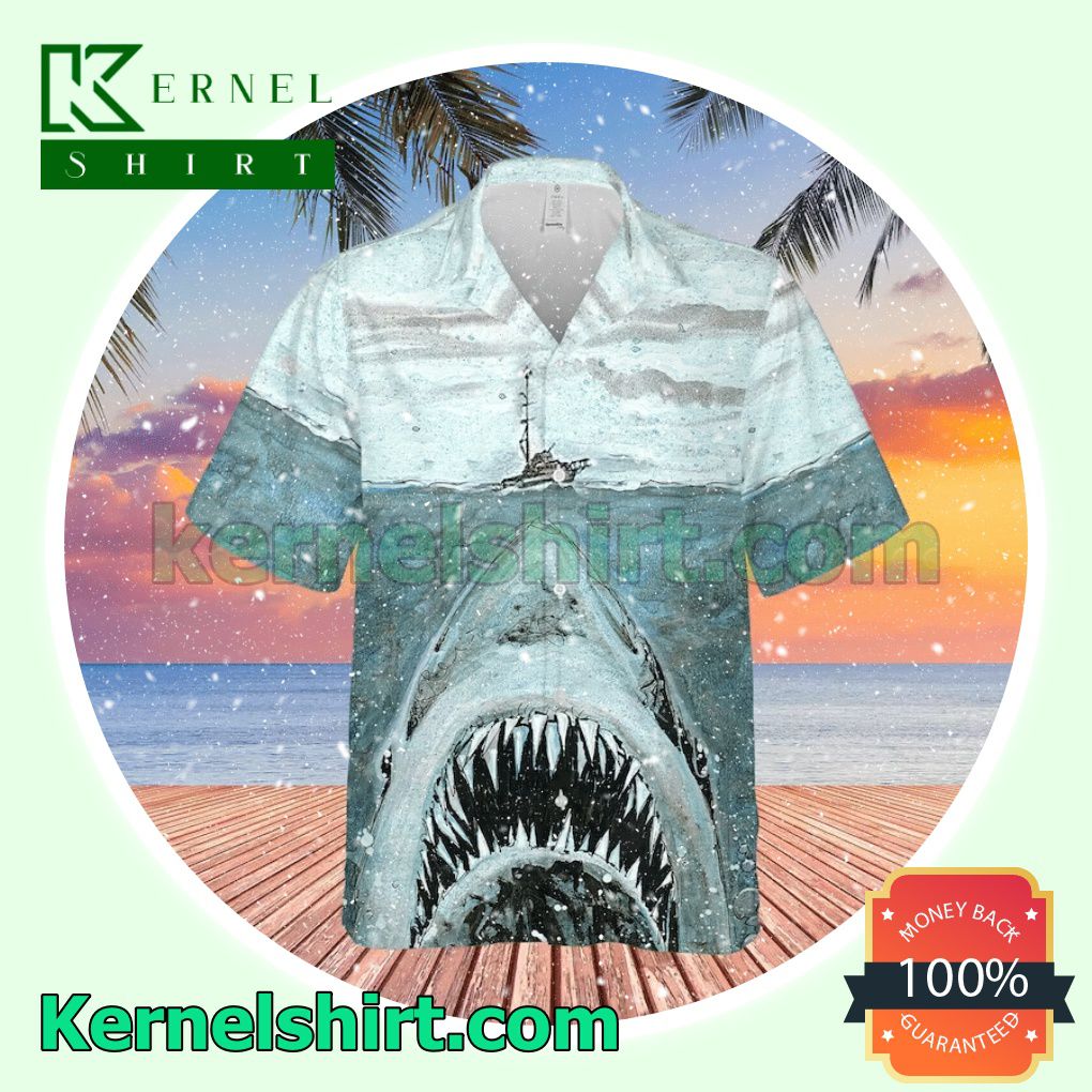 The Great White Shark Jaws Aloha Beach Hawaiian Shirt