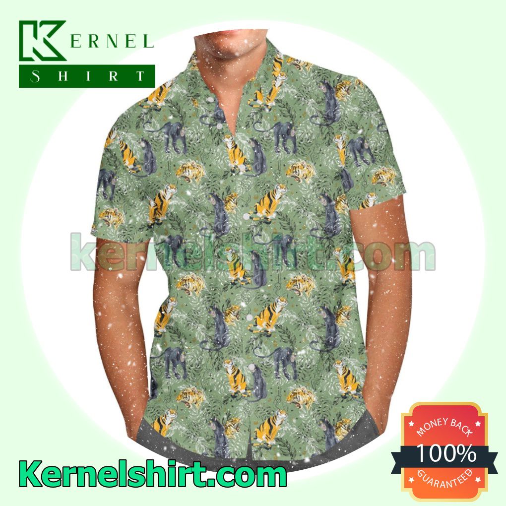 The Jungle Book Disney Cartoon Graphics Inspired Aloha Beach Hawaiian Shirt