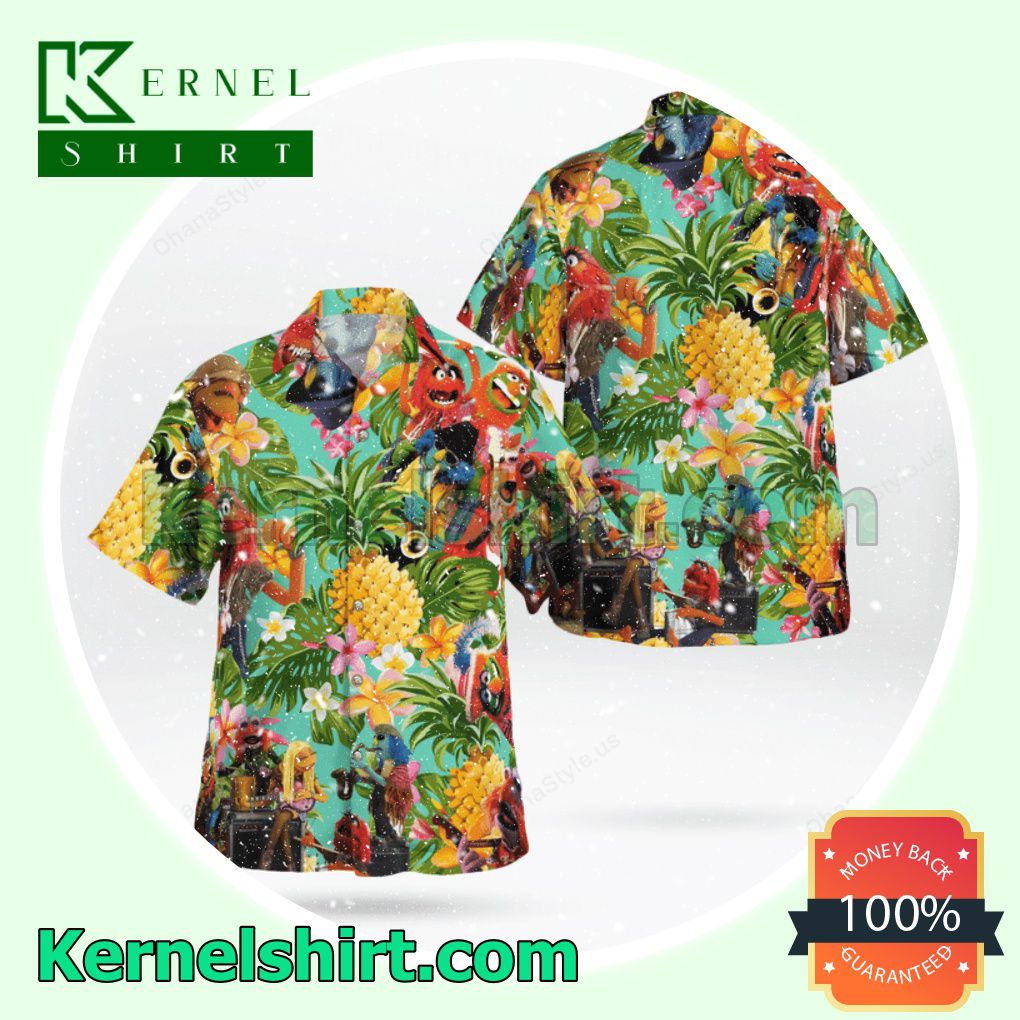 The Muppet Electric Mayhem Pineapple Tropical Aloha Beach Hawaiian Shirt