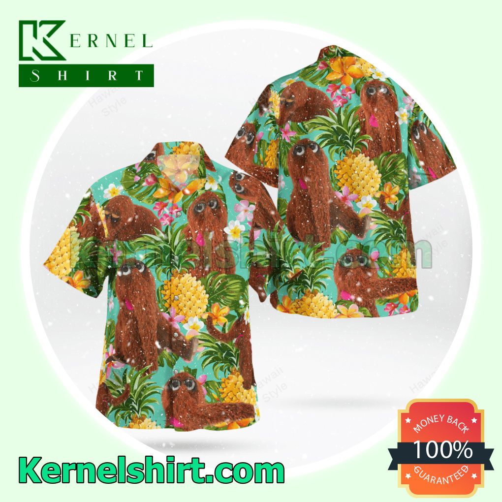 The Muppet Mr Snuffleupagus Pineapple Aloha Beach Hawaiian Shirt