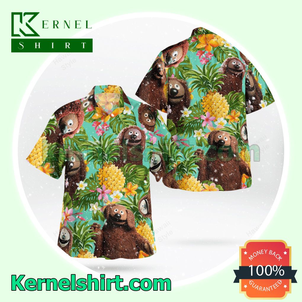The Muppet Rowlf The Dog Pineapple Aloha Beach Hawaiian Shirt