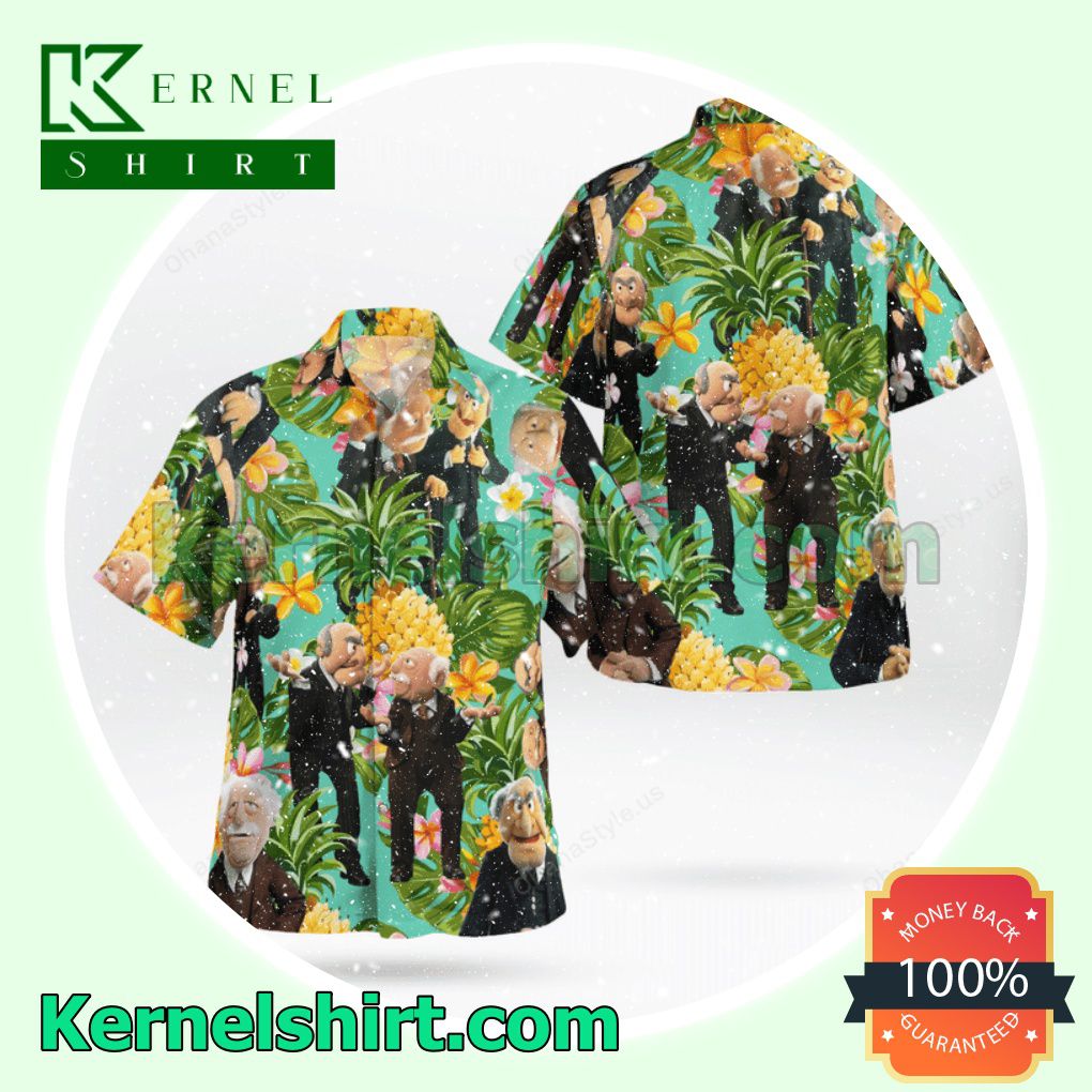 The Muppet Statler And Waldorf Pineapple Tropical Aloha Beach Hawaiian Shirt