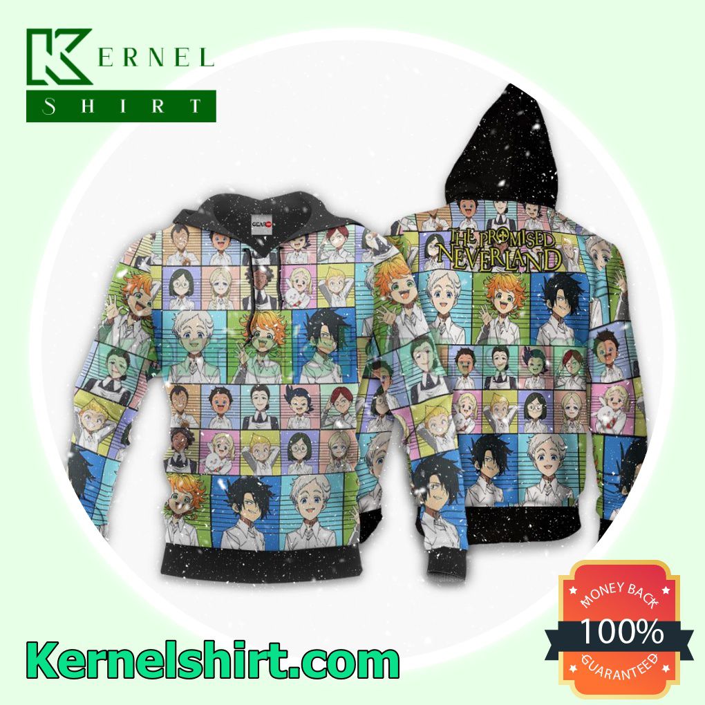 The Promised Neverland Characters Custom Anime Fans Gift Hoodie Sweatshirt Button Down Shirts b