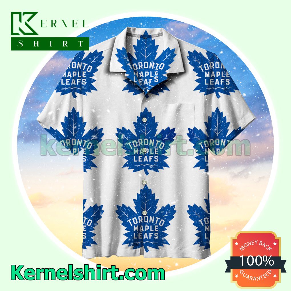 Toronto Maple Leaf 2016 Blue Logo Lineup On White Beach Shirt