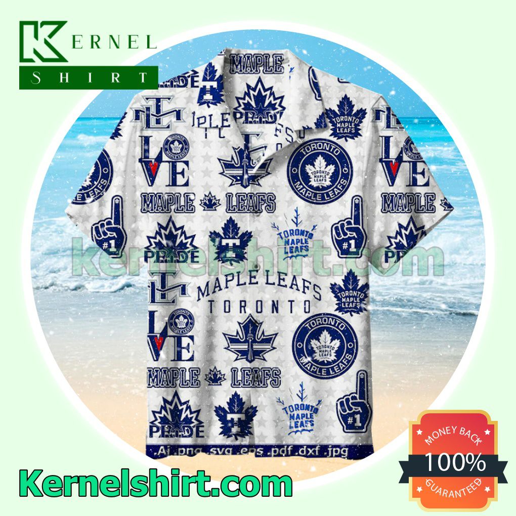 Toronto Maple Leaf Love Pride Grey Star White Background Beach Shirt