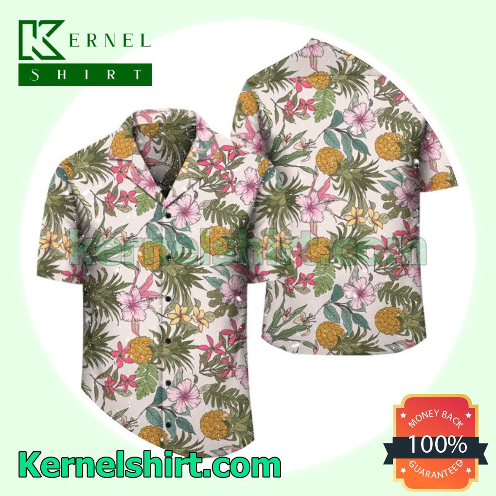 Tropical Flower Pineapple Beach Shirt