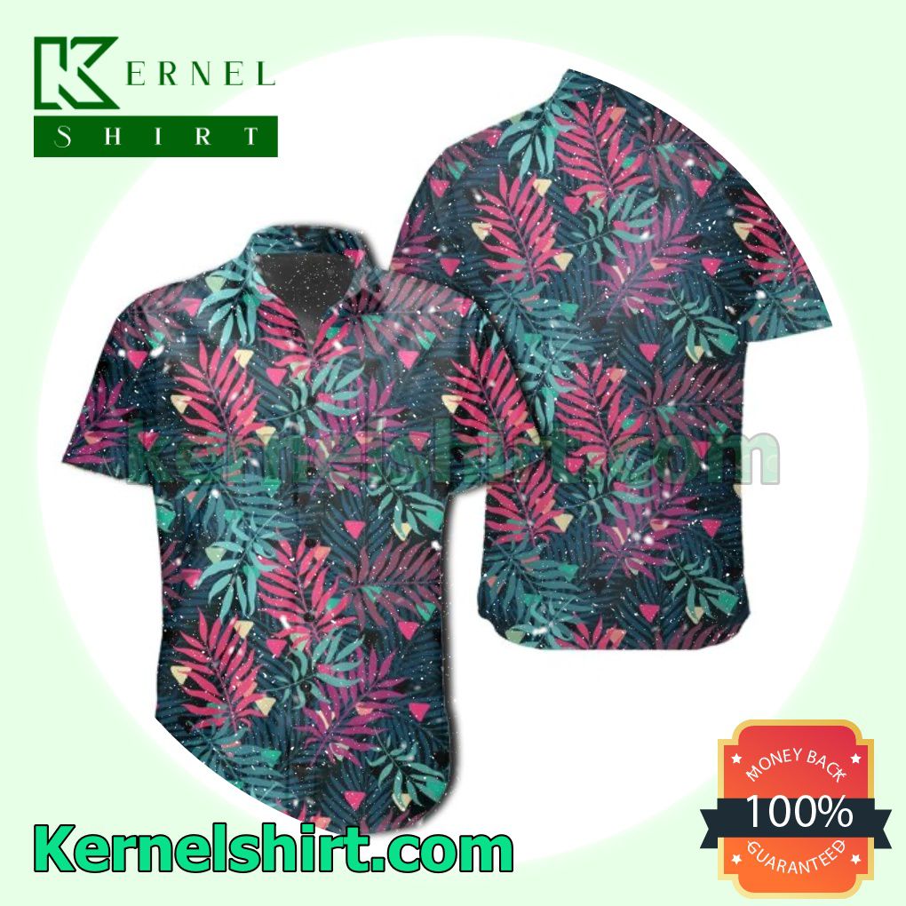 Tropical Palm Leaves Pattern Beach Shirts