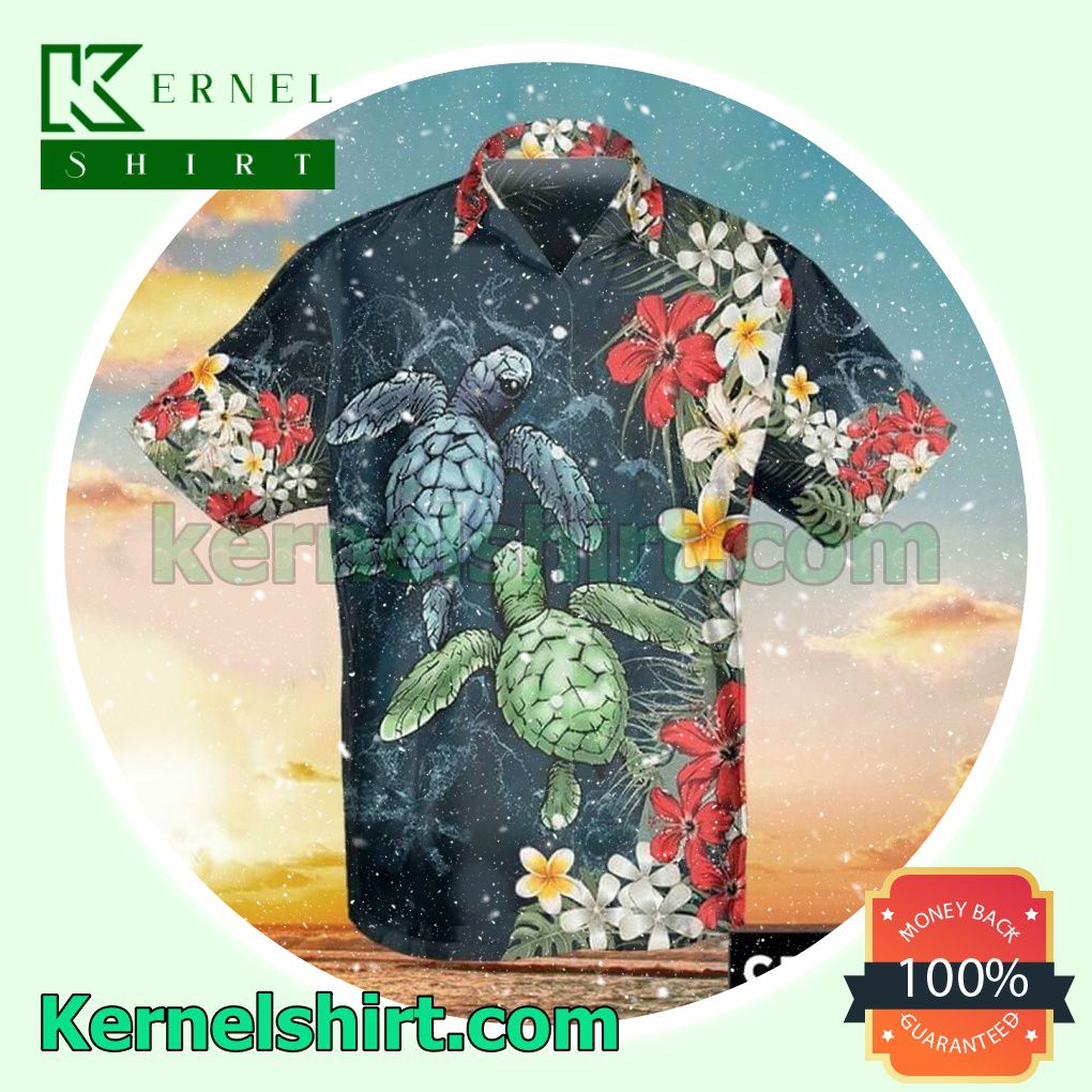 Turtles Flowers Beach Shirt